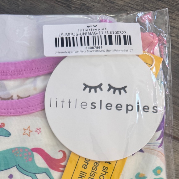 🦄✨ Little Sleepies Unicorn Magic Bamboo Short Sleeve & Shorts Pajama Set NEW 2T - Picture 3 of 6